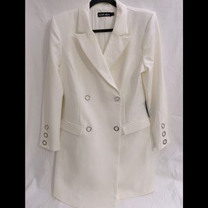 Blazer Tuxedo White Long Sleeve Dress